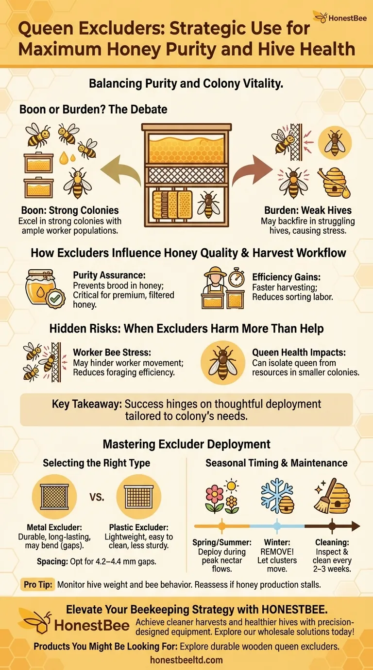 مستبعِدات الملكات: الاستخدام الاستراتيجي لتحقيق أقصى قدر من نقاء العسل وصحة الخلية دليل مرئي
