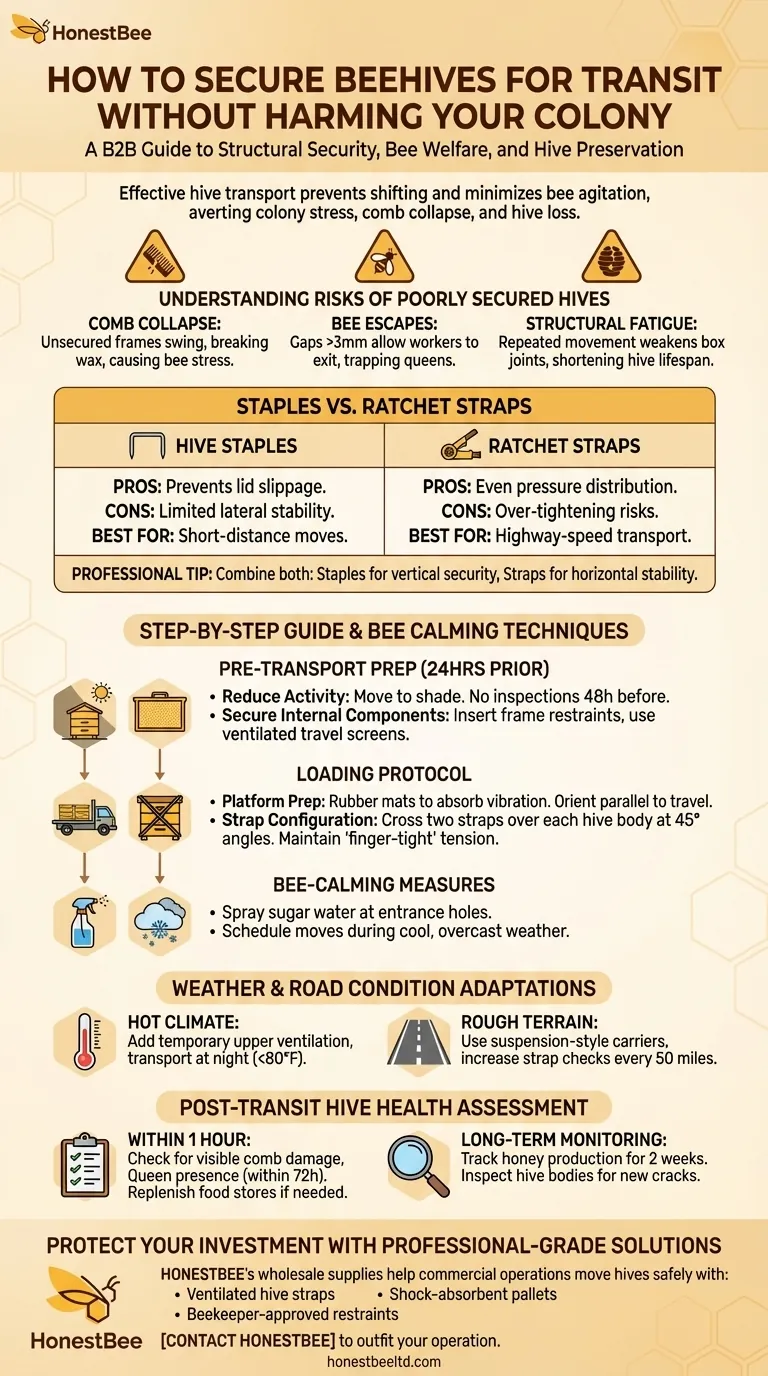 How to Secure Beehives for Transit Without Harming Your Colony Visual Guide