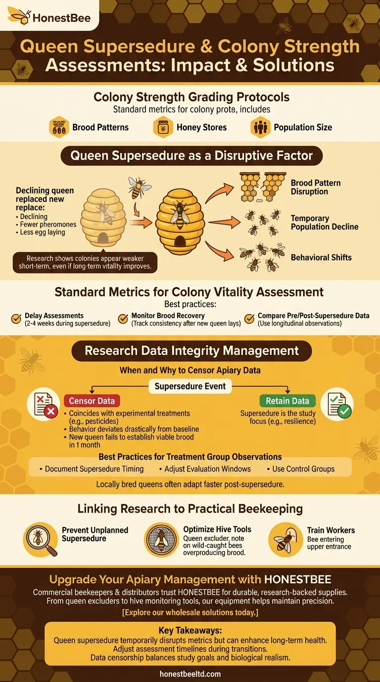 How Queen Supersedure Disrupts Colony Strength Assessments in Beekeeping Visual Guide