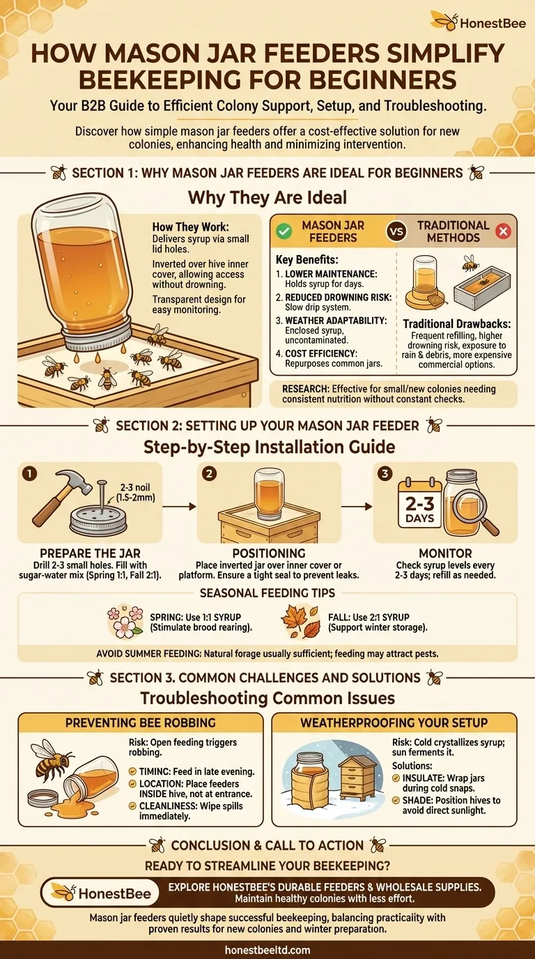 How Mason Jar Feeders Simplify Beekeeping for Beginners Visual Guide