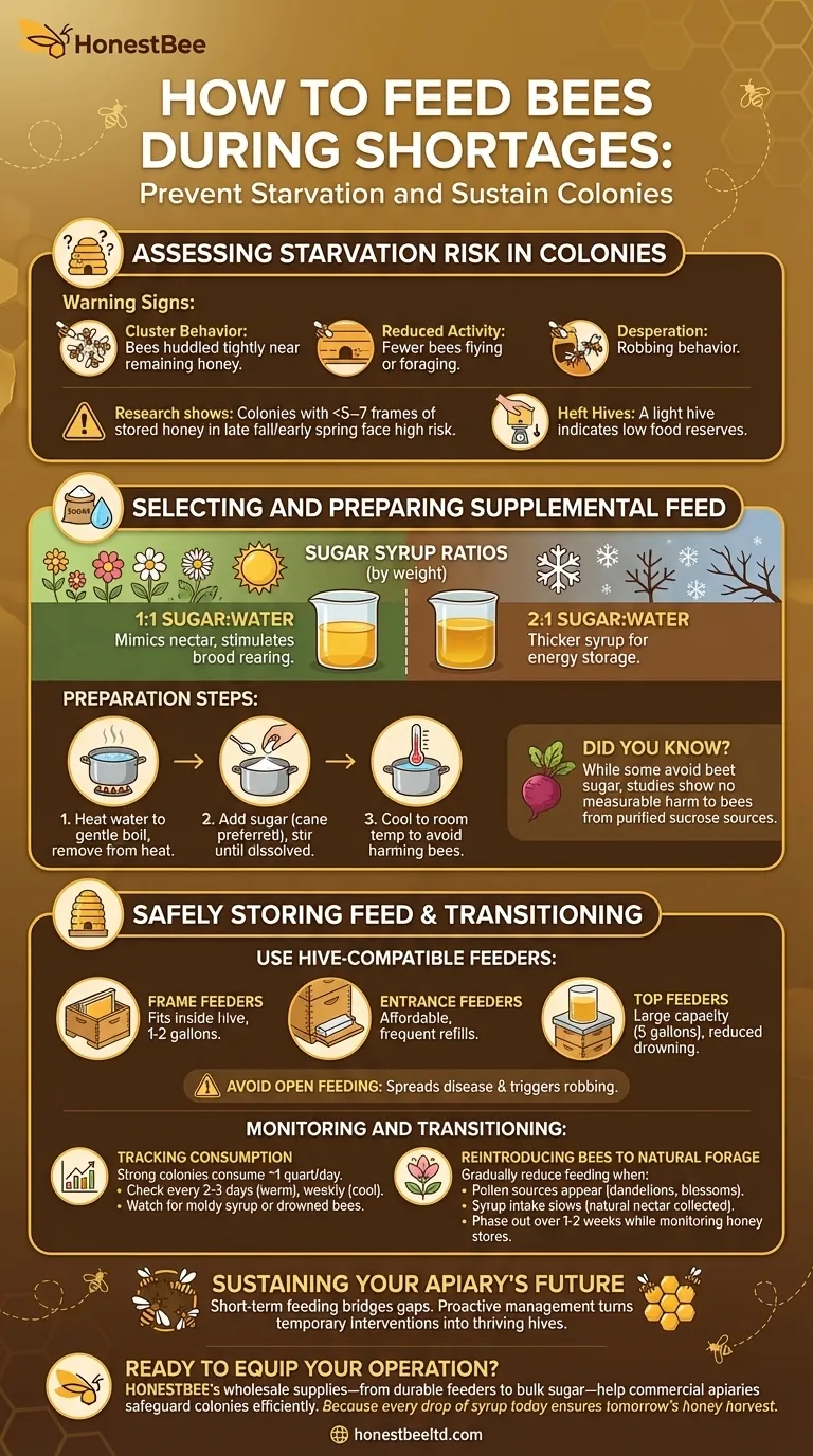Come nutrire le api durante la penuria: Prevenire la fame e sostenere le colonie Guida Visiva