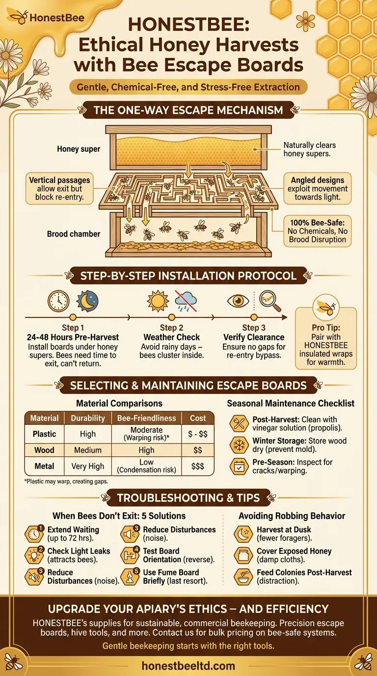 How Bee Escape Boards Enable Ethical Honey Harvests Without Colony Stress Visual Guide