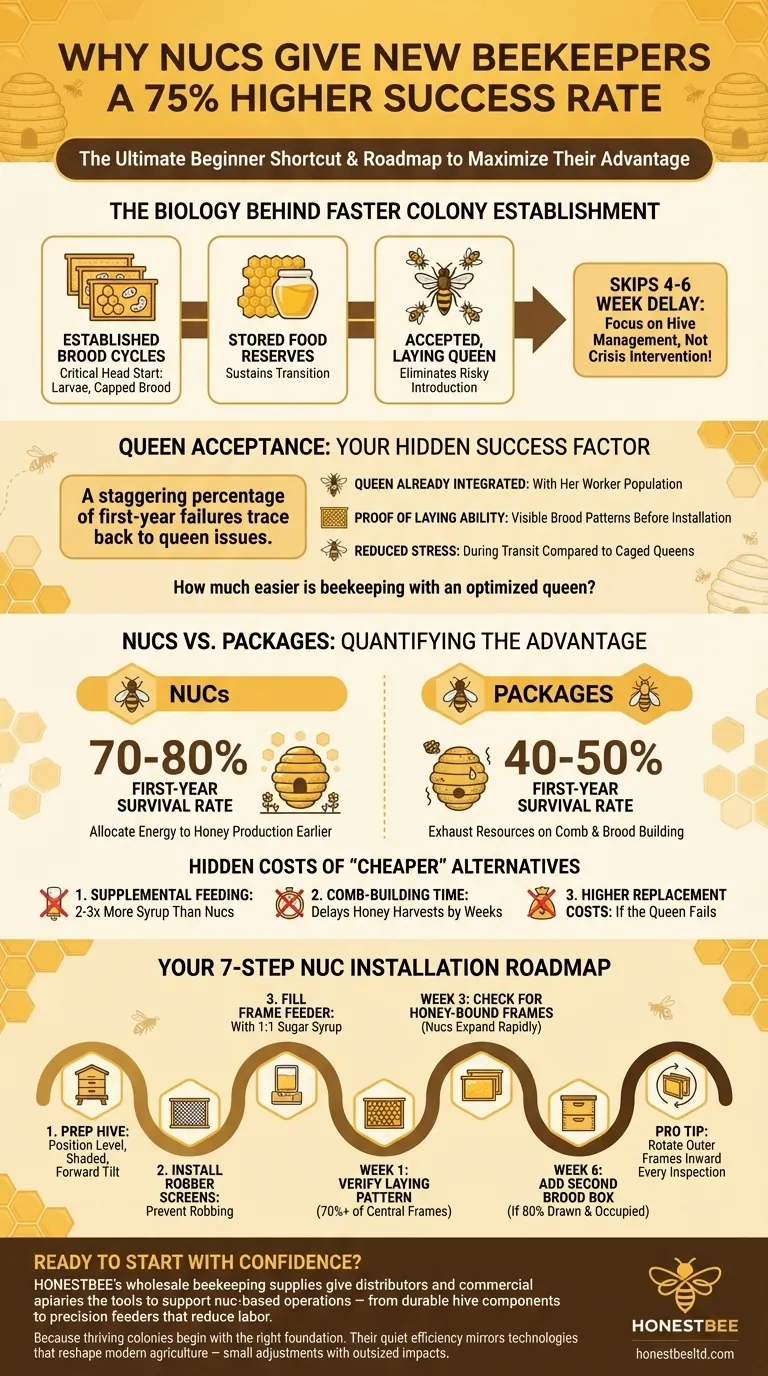 Why Nucs Give New Beekeepers a 75% Higher Success Rate (and How to Maximize Their Advantage) Guide Visuel