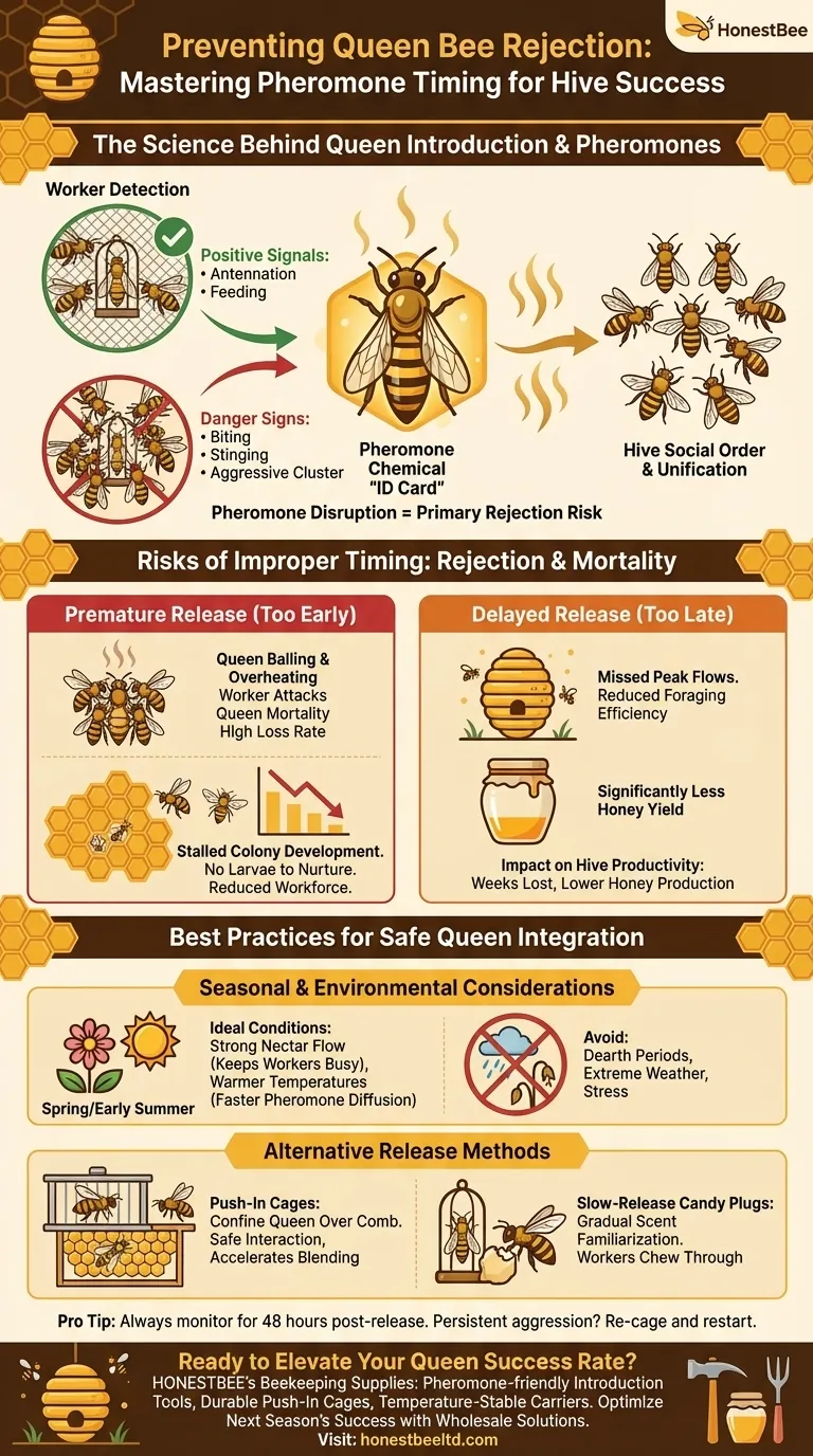 How to Prevent Queen Bee Rejection: Mastering Pheromone Timing for Hive Success Visual Guide