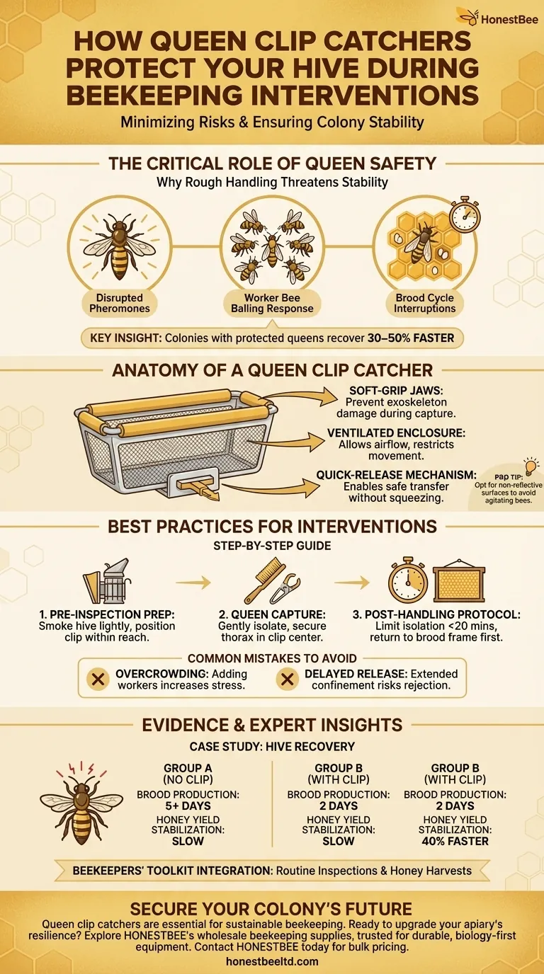 How Queen Clip Catchers Protect Your Hive During Beekeeping Interventions Visual Guide