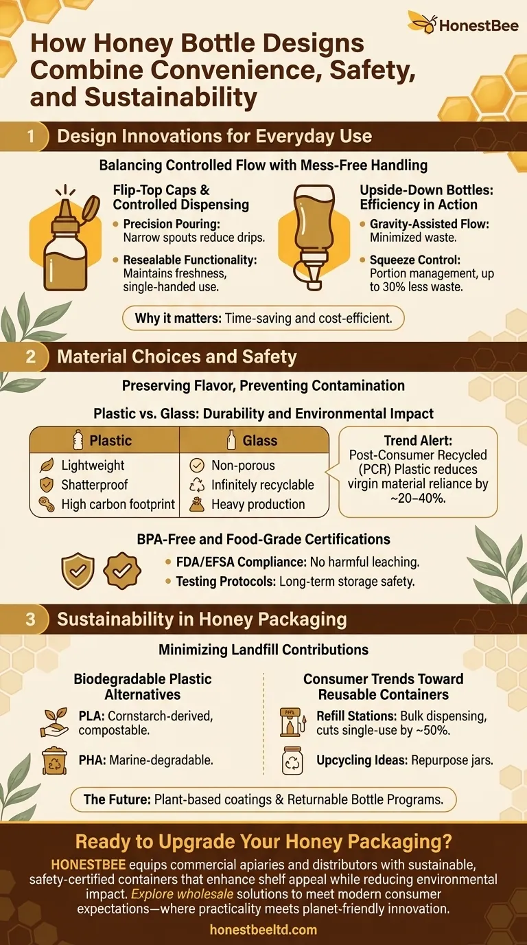Comment les designs de bouteilles de miel allient commodité, sécurité et durabilité Guide Visuel