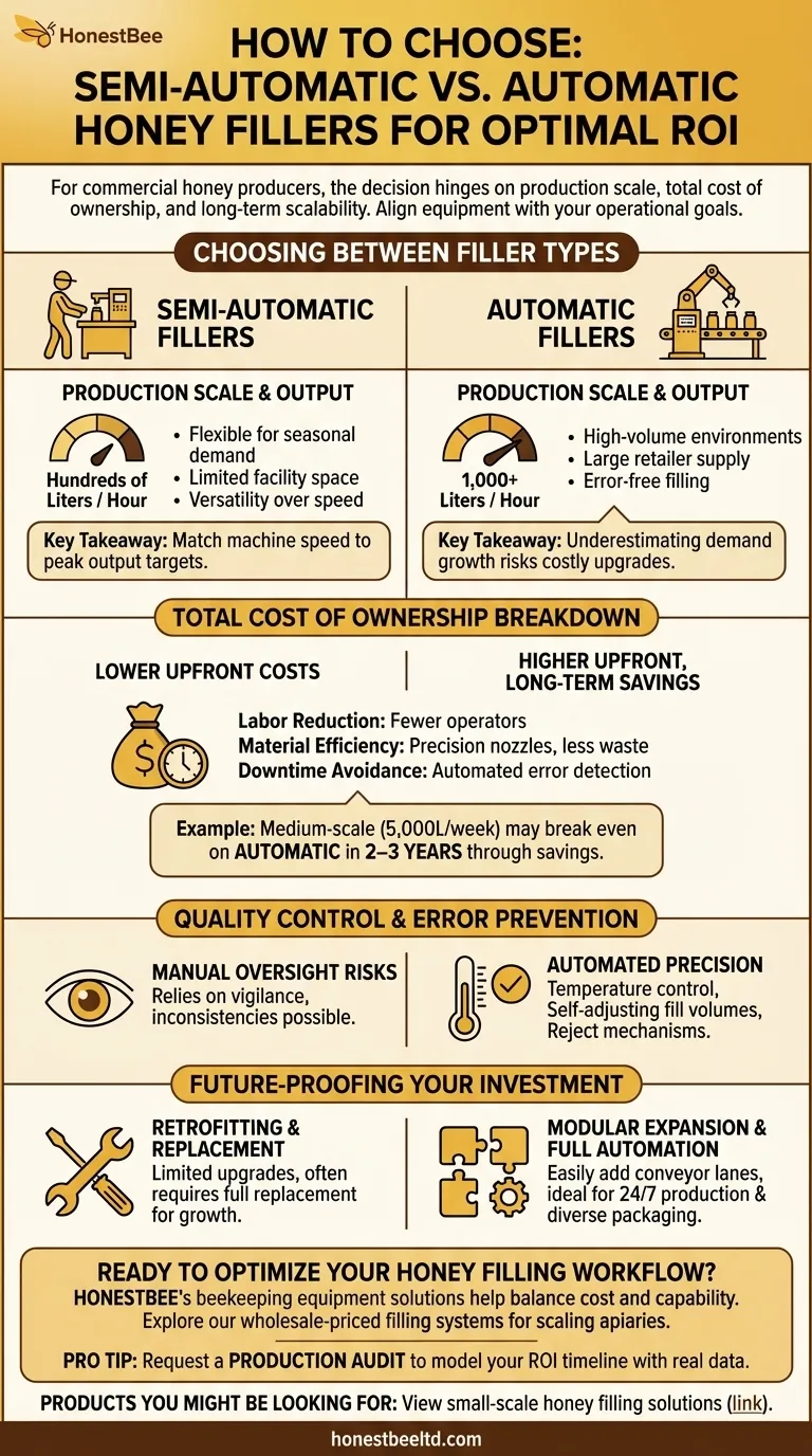 How to Choose Between Semi-Automatic and Automatic Honey Fillers for Optimal ROI Visual Guide