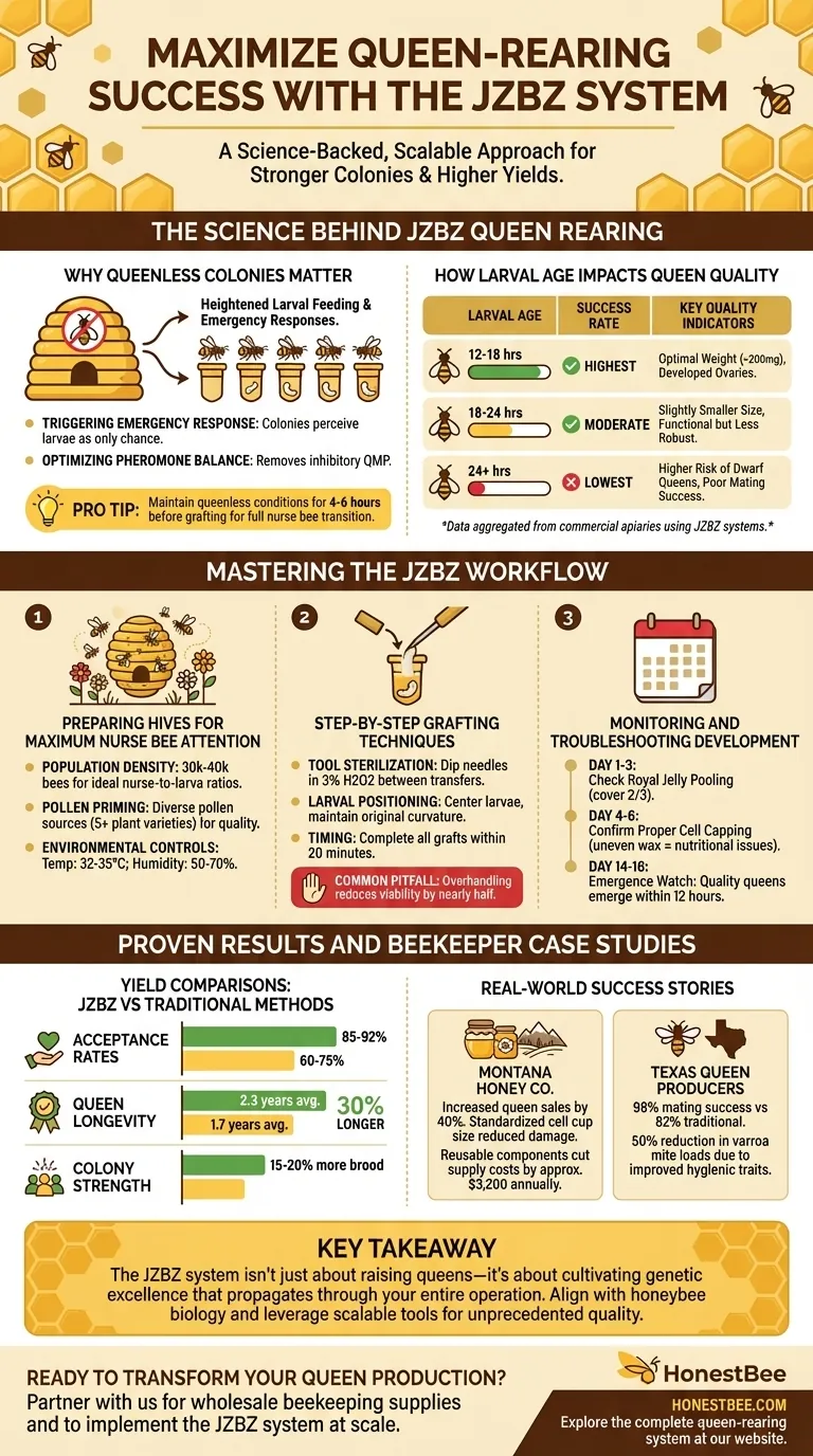 养蜂人如何利用 JZBZ 系统最大限度地提高育王成功率 图解指南