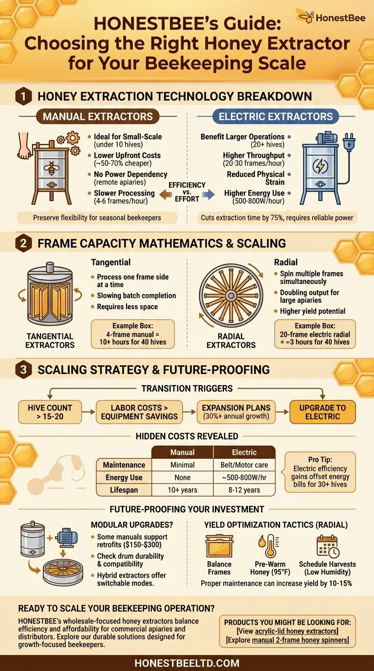 Cómo elegir el extractor de miel adecuado para su escala apícola Guía Visual