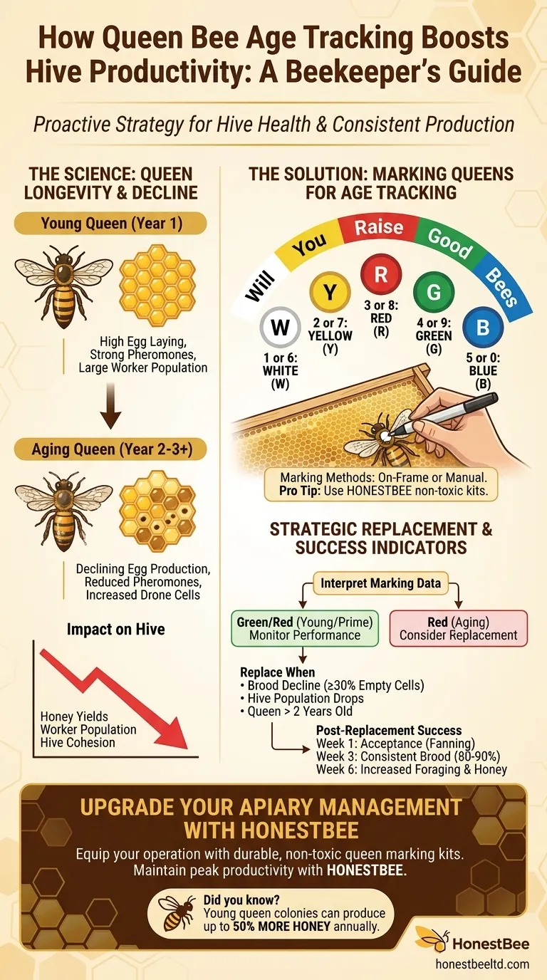 How Queen Bee Age Tracking Boosts Hive Productivity: A Beekeeper’s Guide Visual Guide