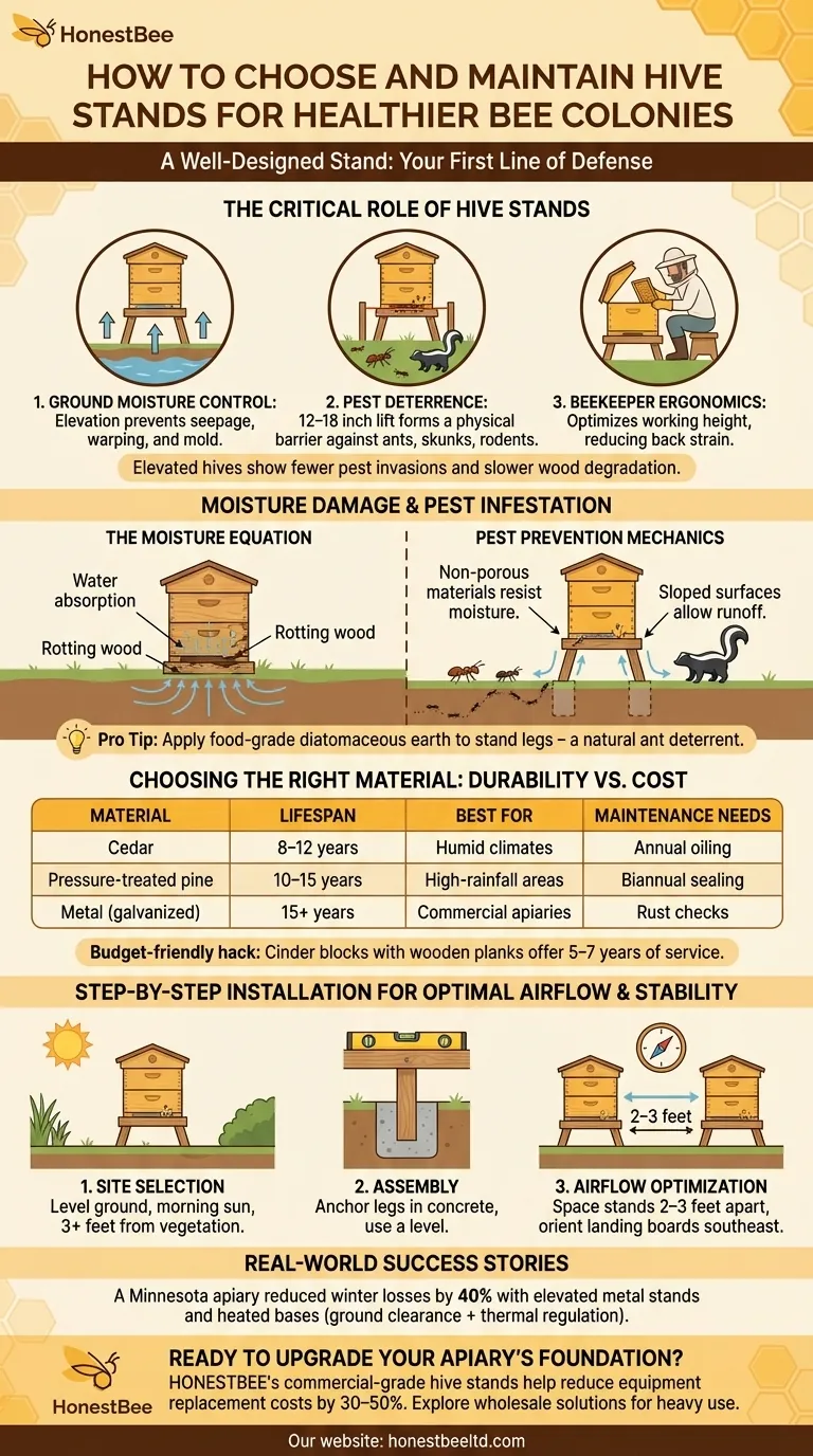 How to Choose and Maintain Hive Stands for Healthier Bee Colonies Guía Visual