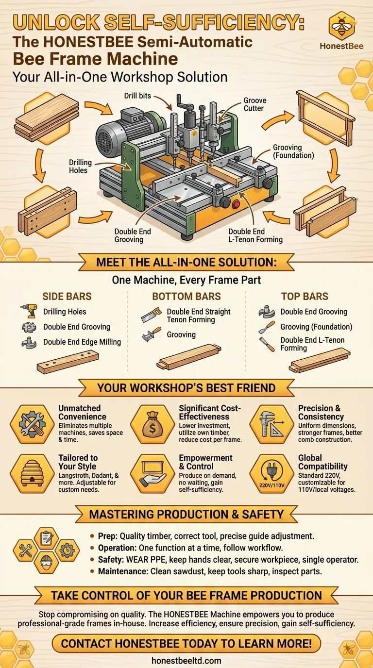Unlock Self-Sufficiency: The HONESTBEE Semi-Automatic Bee Frame Machine – Your All-in-One Workshop Solution Visual Guide
