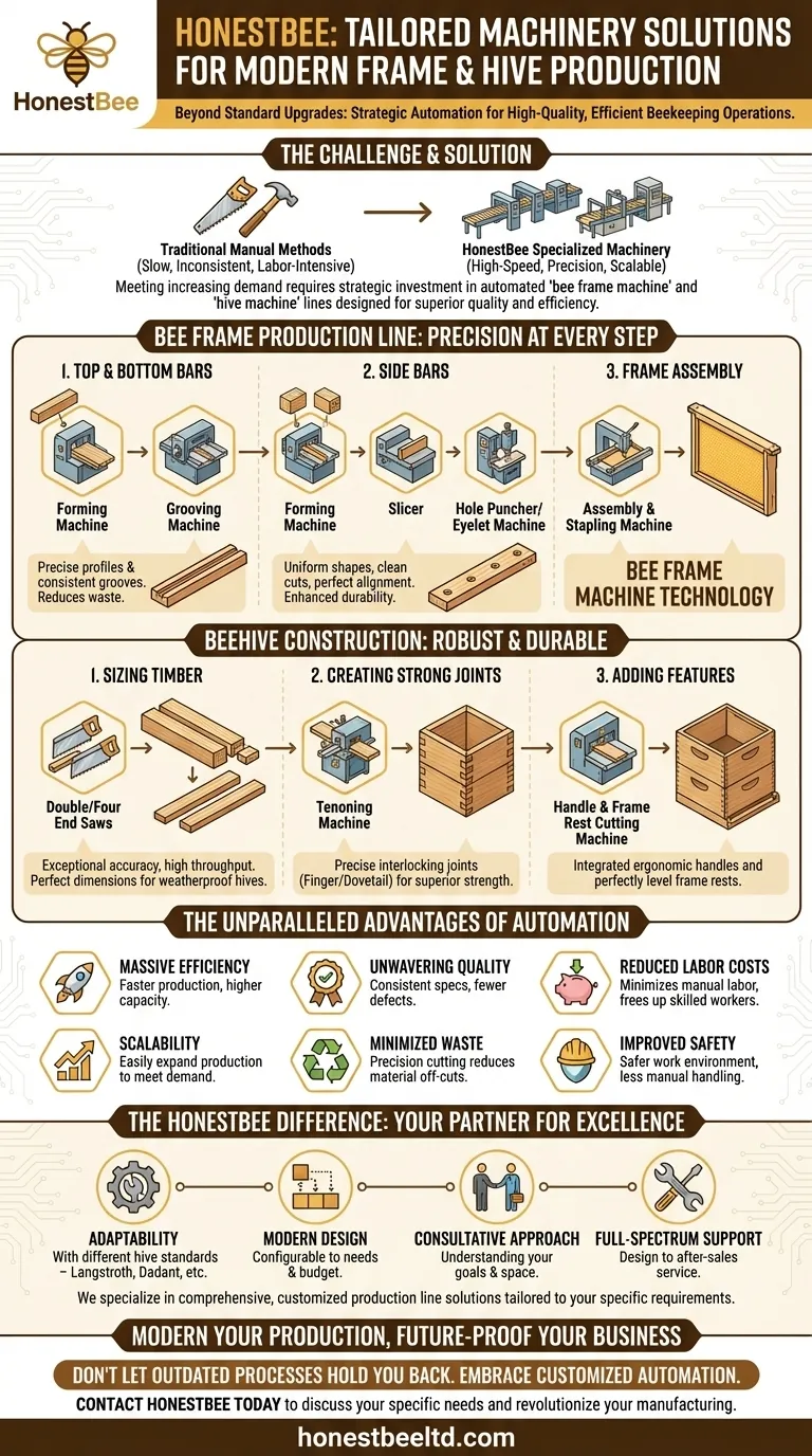 Beyond Standard Upgrades: Tailored Machinery Solutions from HonestBee to Modernize Your Frame & Hive Production Visual Guide