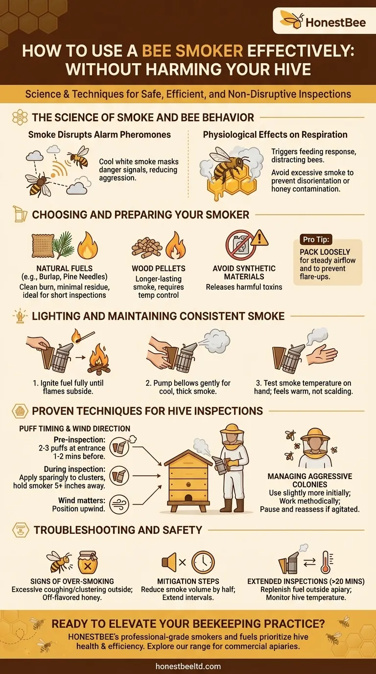 蜂群を傷つけずにビー スモーカーを効果的に使用する方法 ビジュアルガイド