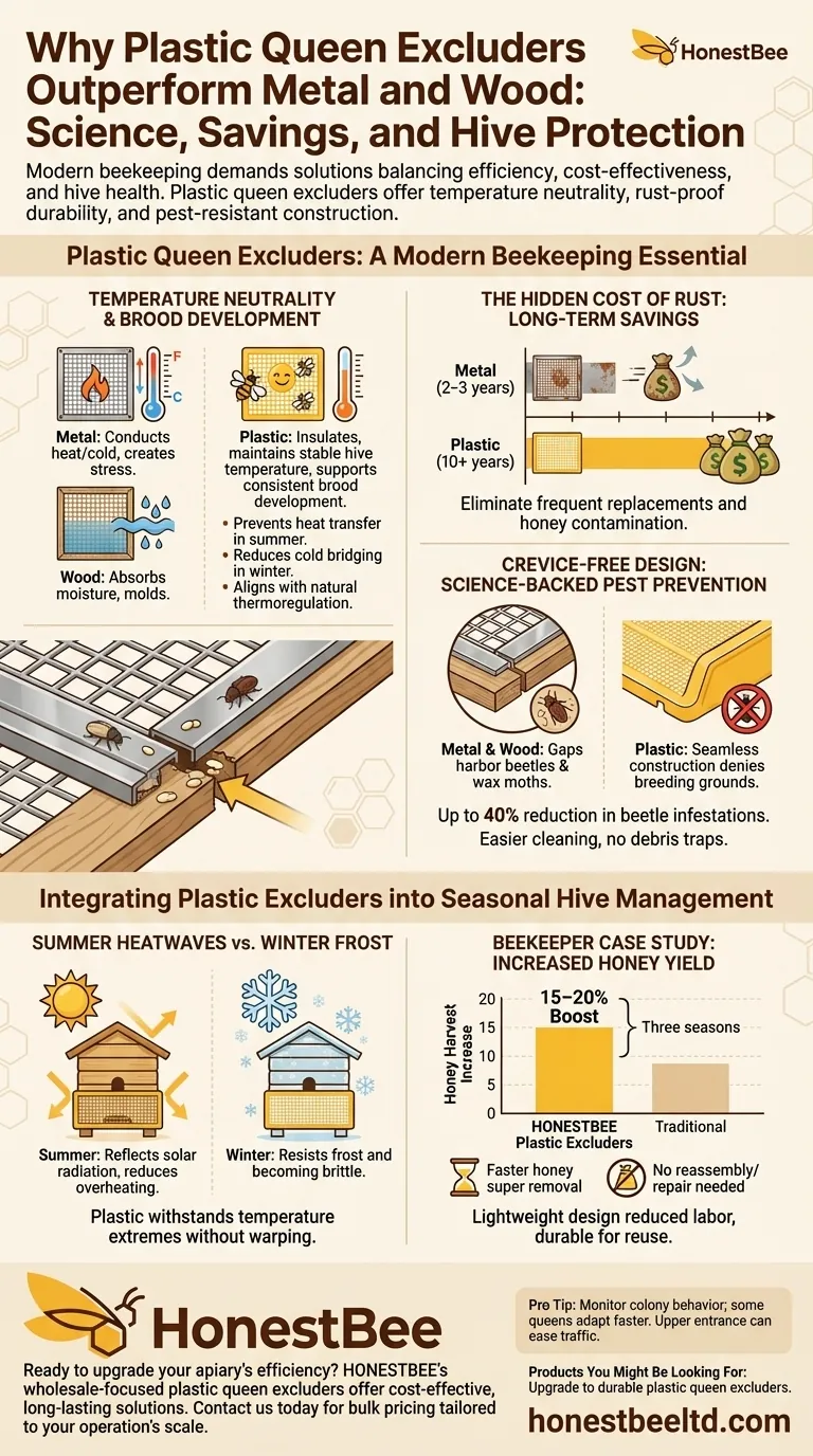 Why Plastic Queen Excluders Outperform Metal and Wood: Science, Savings, and Hive Protection Visual Guide