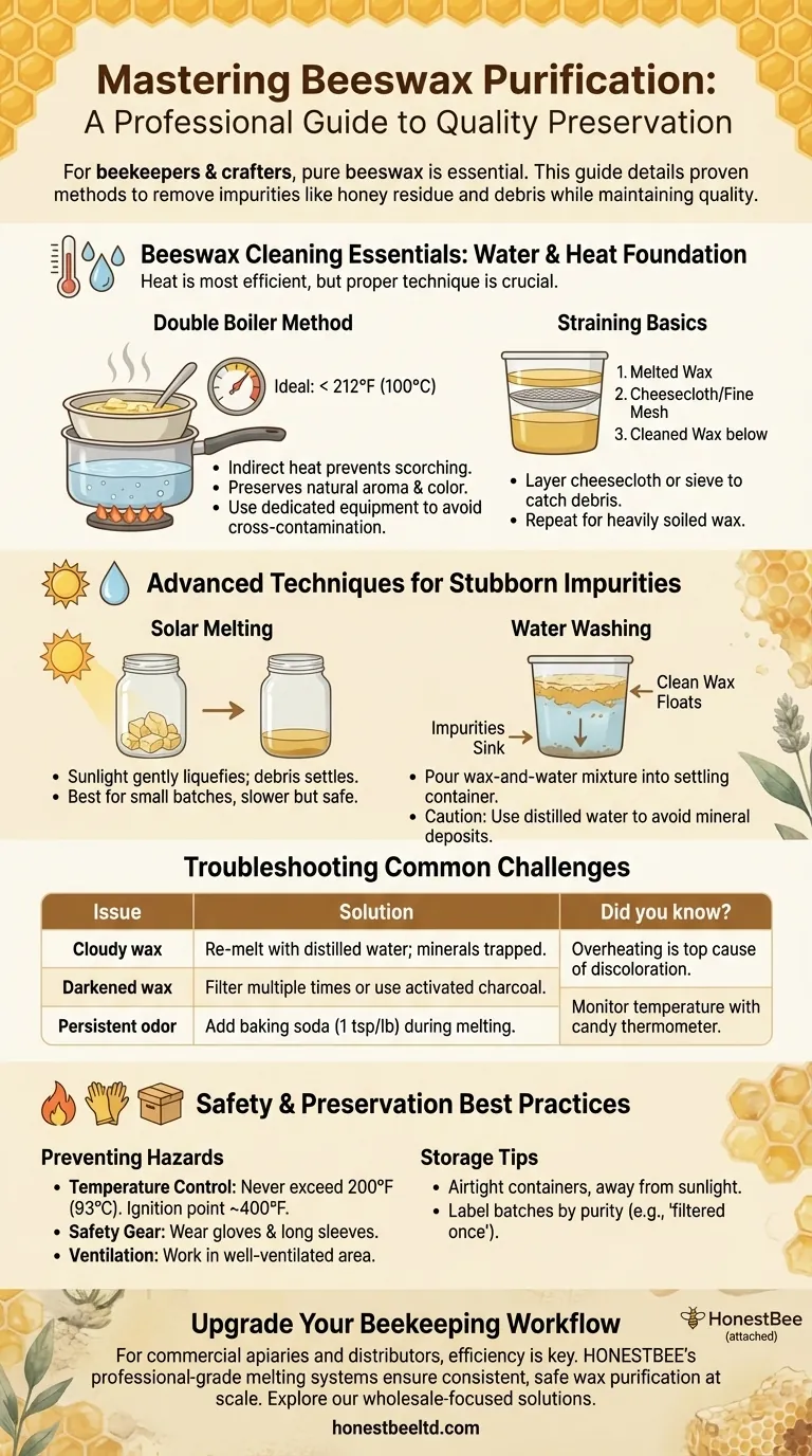 벌집 밀랍을 제대로 청소하는 방법: 품질 보존을 위한 단계별 가이드 시각적 가이드