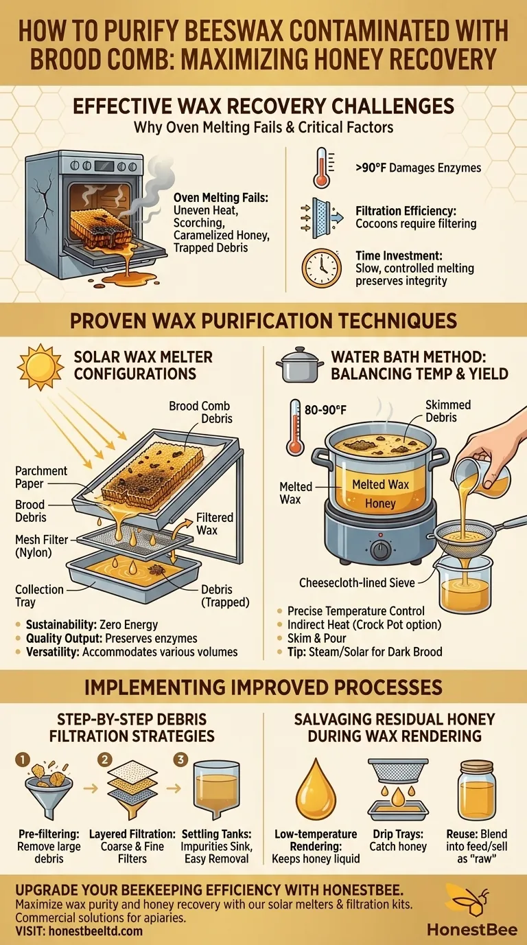 How to Purify Beeswax Contaminated with Brood Comb: Maximizing Honey Recovery Visual Guide
