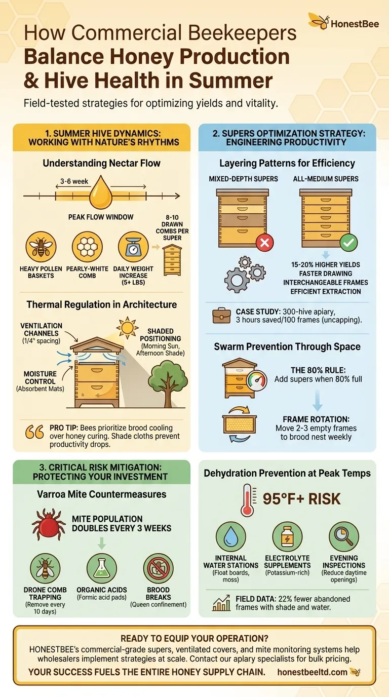 How Commercial Beekeepers Balance Honey Production and Hive Health in Summer Visual Guide