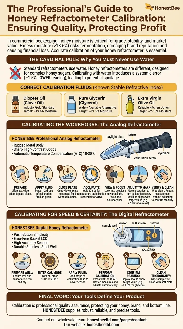 전문가를 위한 꿀 굴절계 교정 가이드: 품질 보장, 수익 보호 시각적 가이드