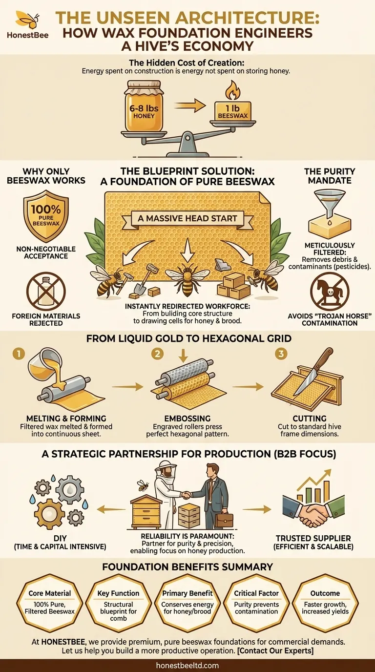 보이지 않는 건축: 밀랍 기초가 벌집 경제를 어떻게 설계하는가 시각적 가이드