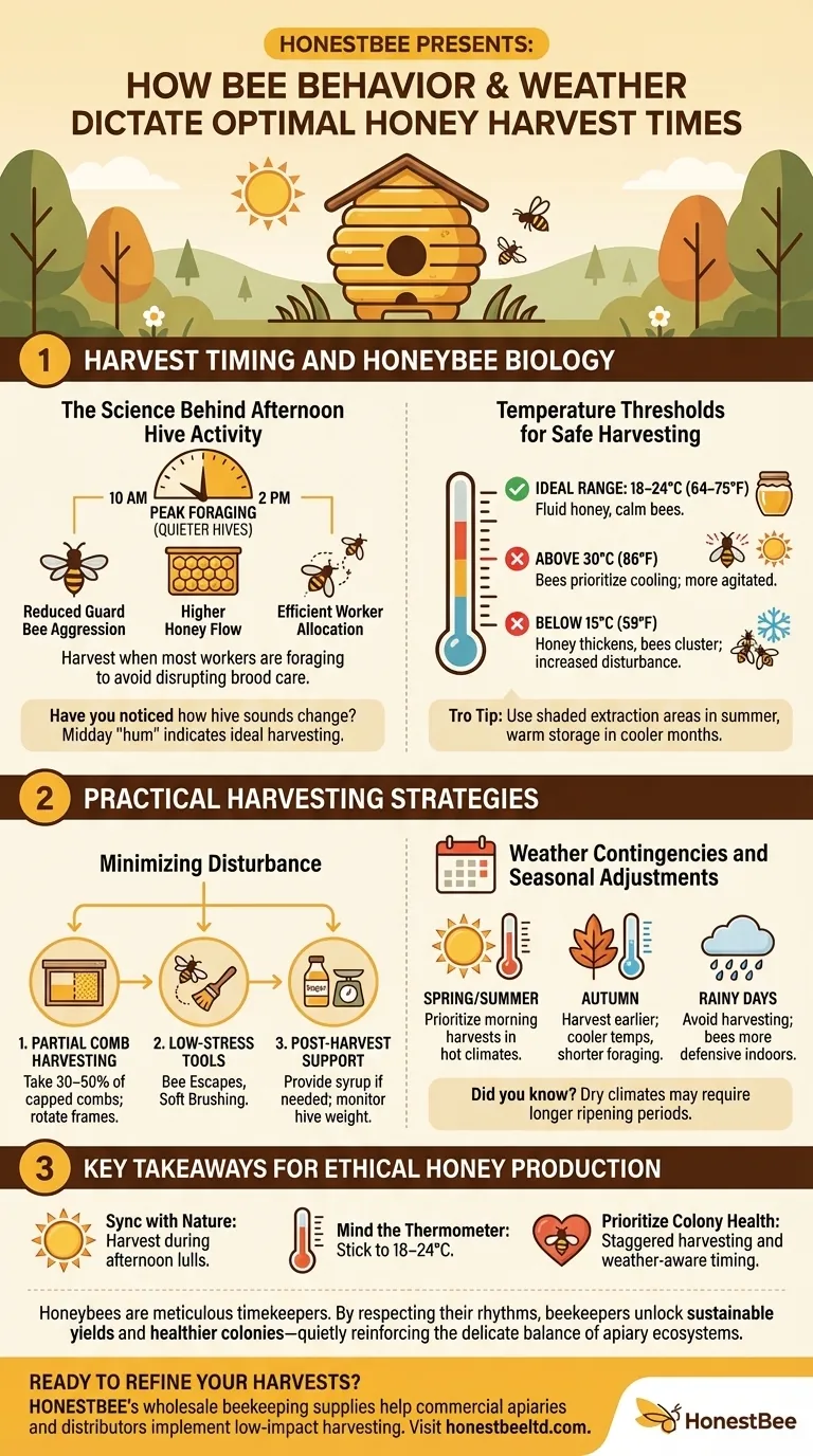 꿀벌의 행동과 날씨에 따라 최적의 꿀 수확 시기가 결정되는 방법 시각적 가이드