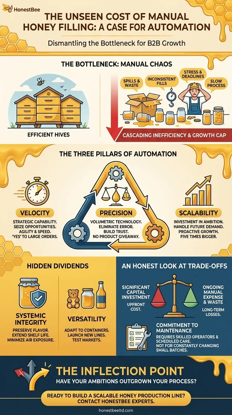 手动灌装蜂蜜的隐性成本：自动化势在必行 图解指南