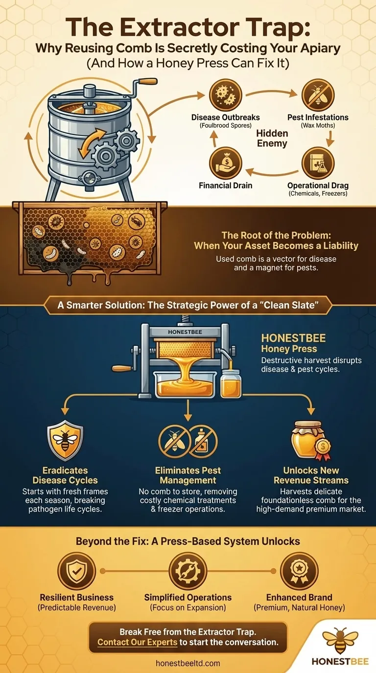 The Extractor Trap: Why Reusing Comb Is Secretly Costing Your Apiary (And How a Honey Press Can Fix It) Visual Guide