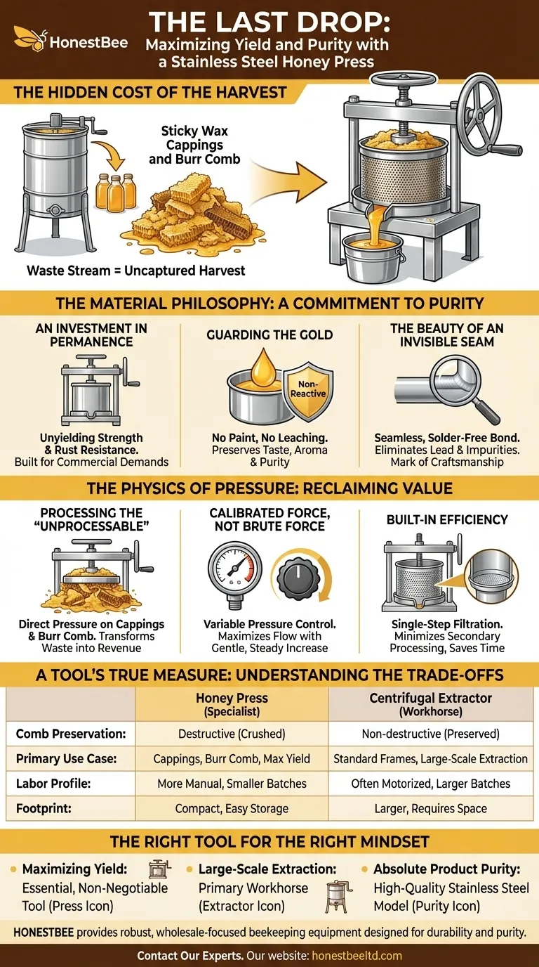 最後のしずくまで：ステンレス製ハチミツプレスで収量と純度を最大化する ビジュアルガイド