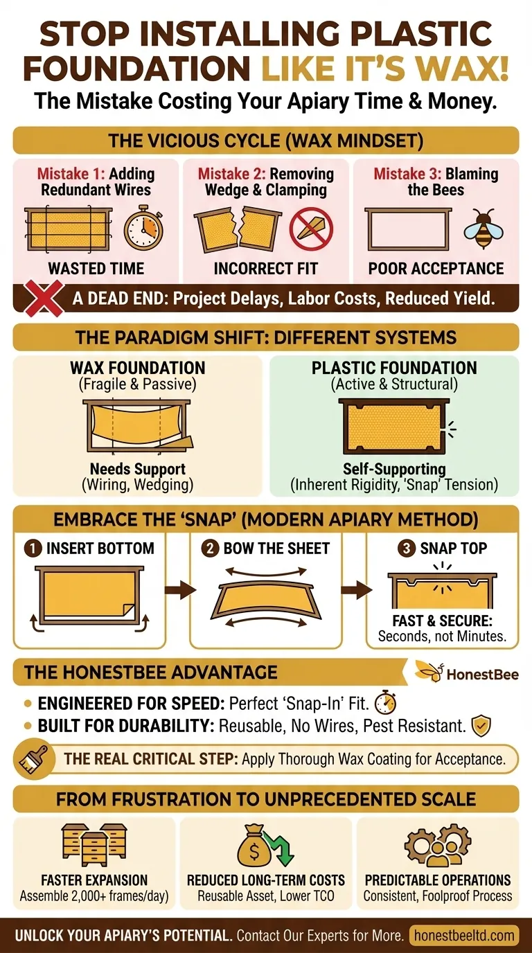 Stop Installing Plastic Foundation Like It's Wax: The Mistake Costing Your Apiary Time and Money Visual Guide