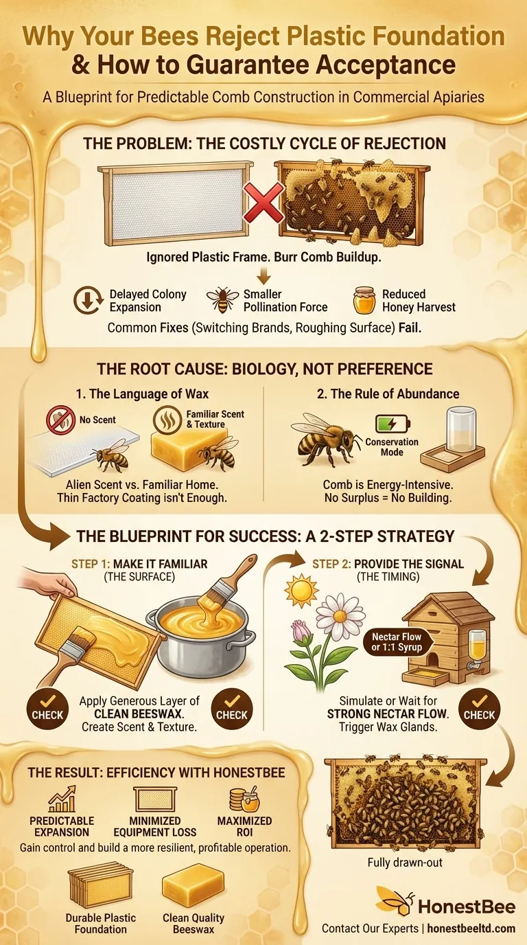 Warum Ihre Bienen Plastikwaben ablehnen – und wie Sie die Akzeptanz garantieren Visuelle Anleitung