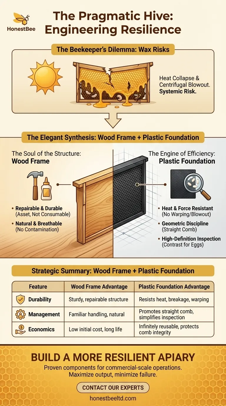 Die Pragmatische Bienenstock: Ingenieurwesen für Widerstandsfähigkeit mit Holzrahmen und Kunststoff-Boden Visuelle Anleitung