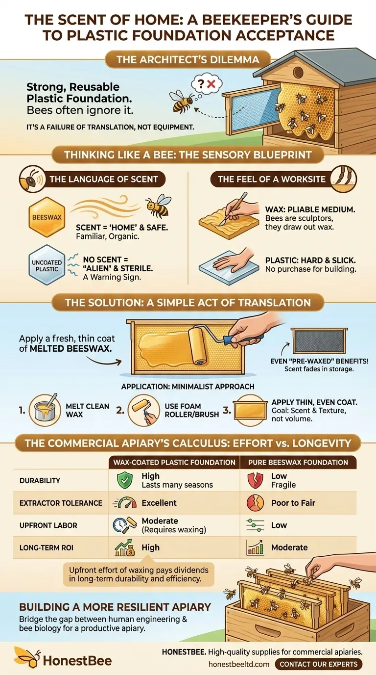 The Scent of Home: A Beekeeper's Guide to Plastic Foundation Acceptance Visual Guide