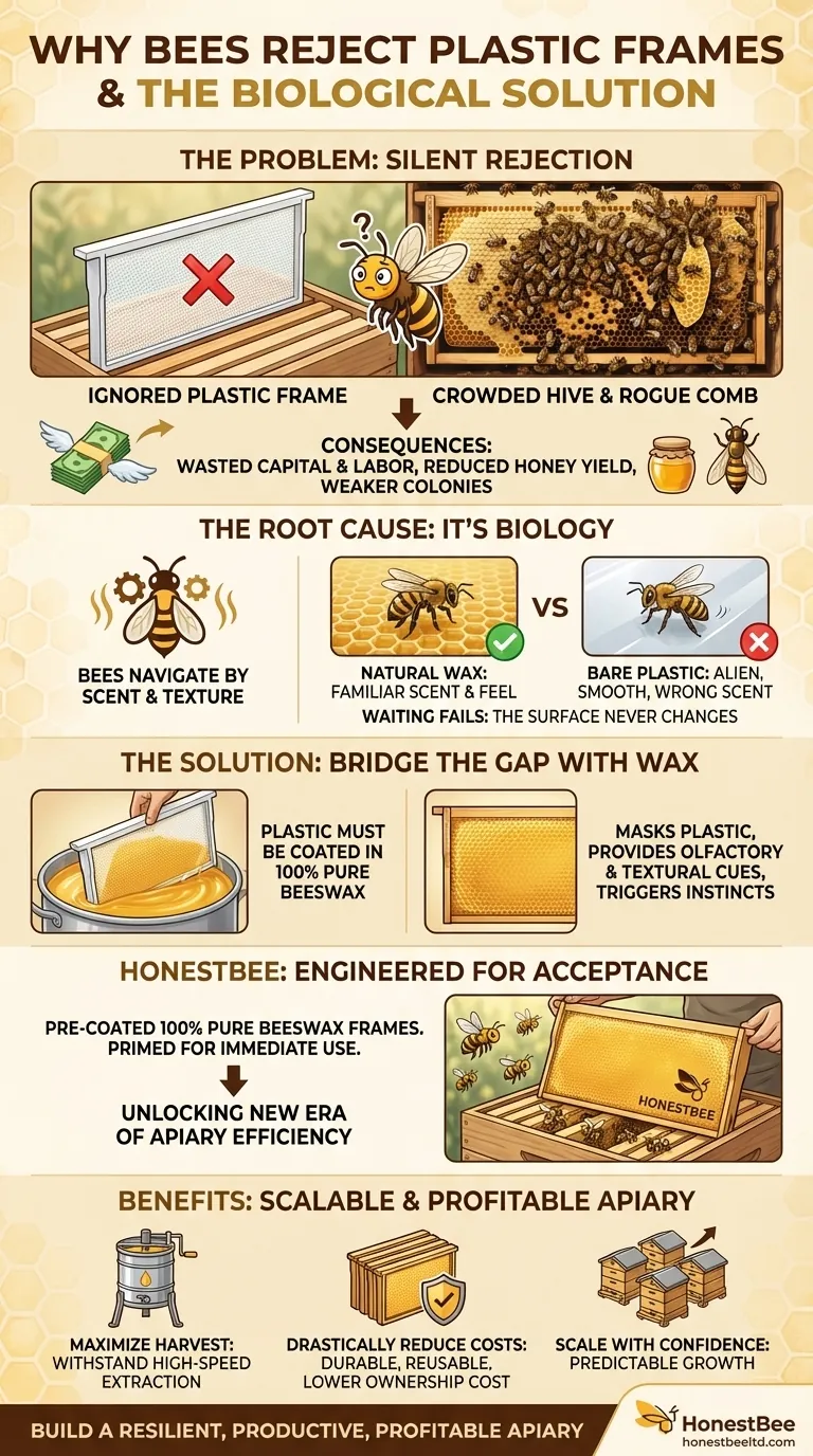 Why Your Bees Won't Build on Plastic Frames—And How to Fix It for Good Visual Guide