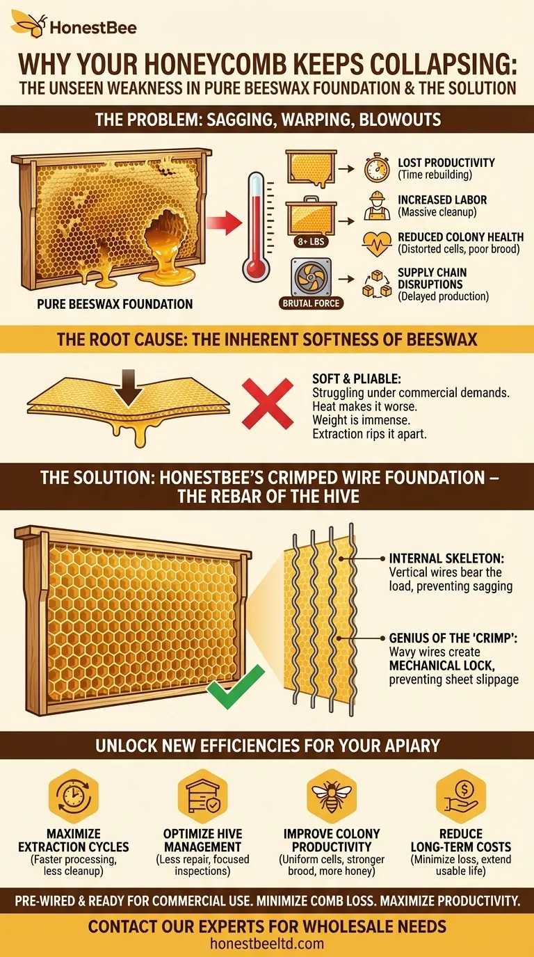 Why Your Honeycomb Keeps Collapsing: The Unseen Weakness in Pure Beeswax Foundation Visual Guide