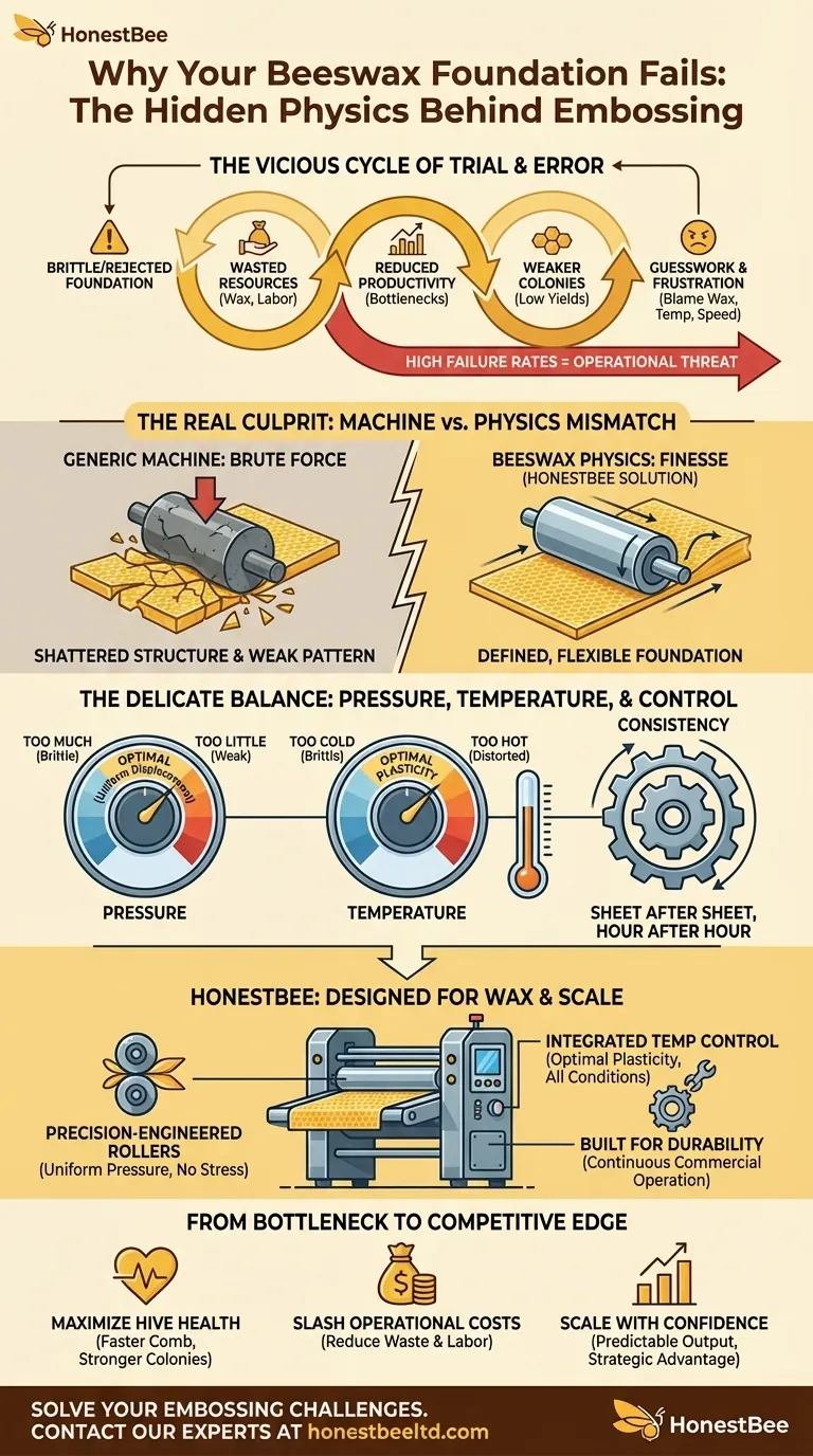 Why Your Beeswax Foundation Fails: The Hidden Physics Behind Embossing Visual Guide