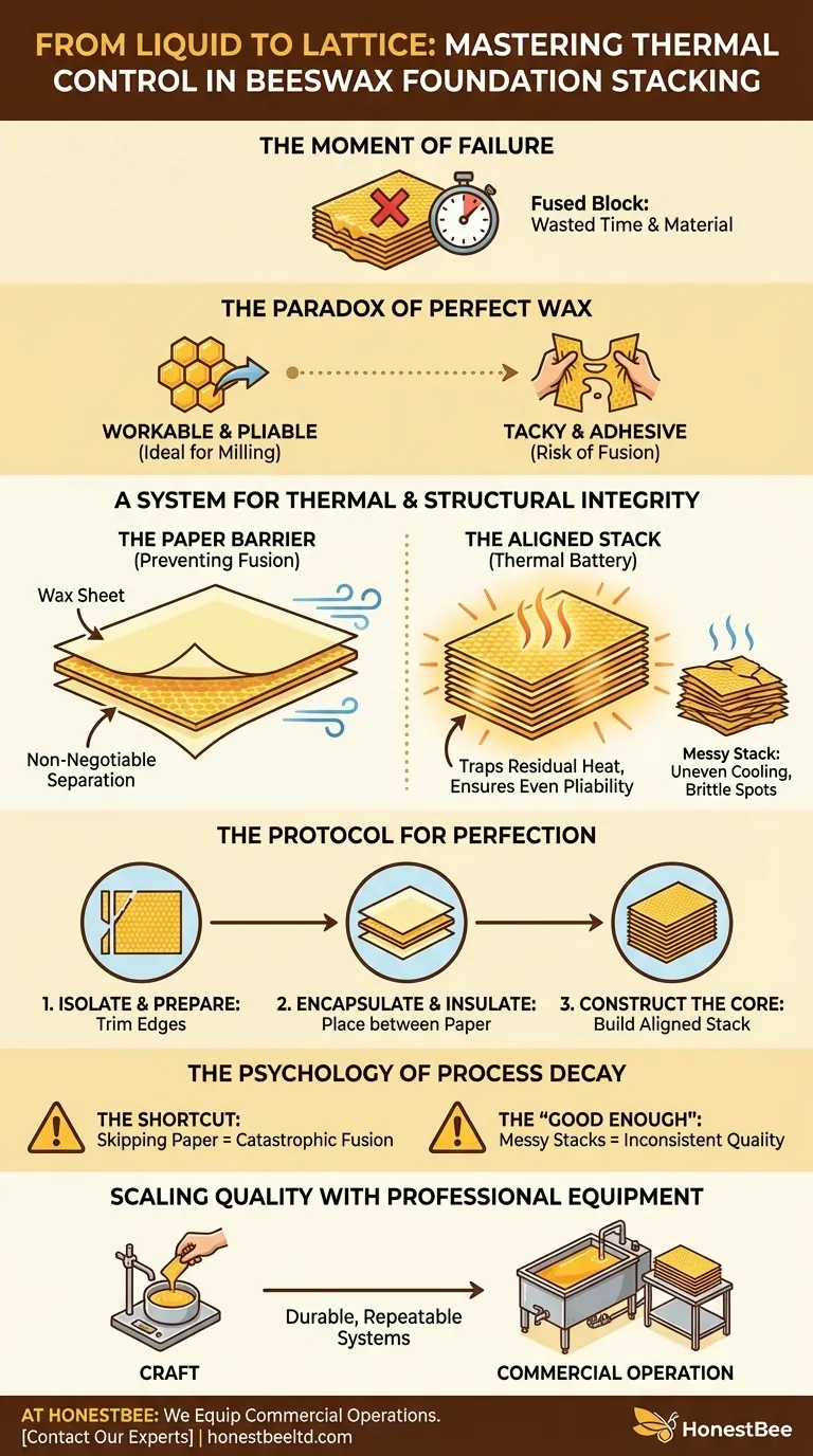 From Liquid to Lattice: Mastering Thermal Control in Beeswax Foundation Stacking Visual Guide