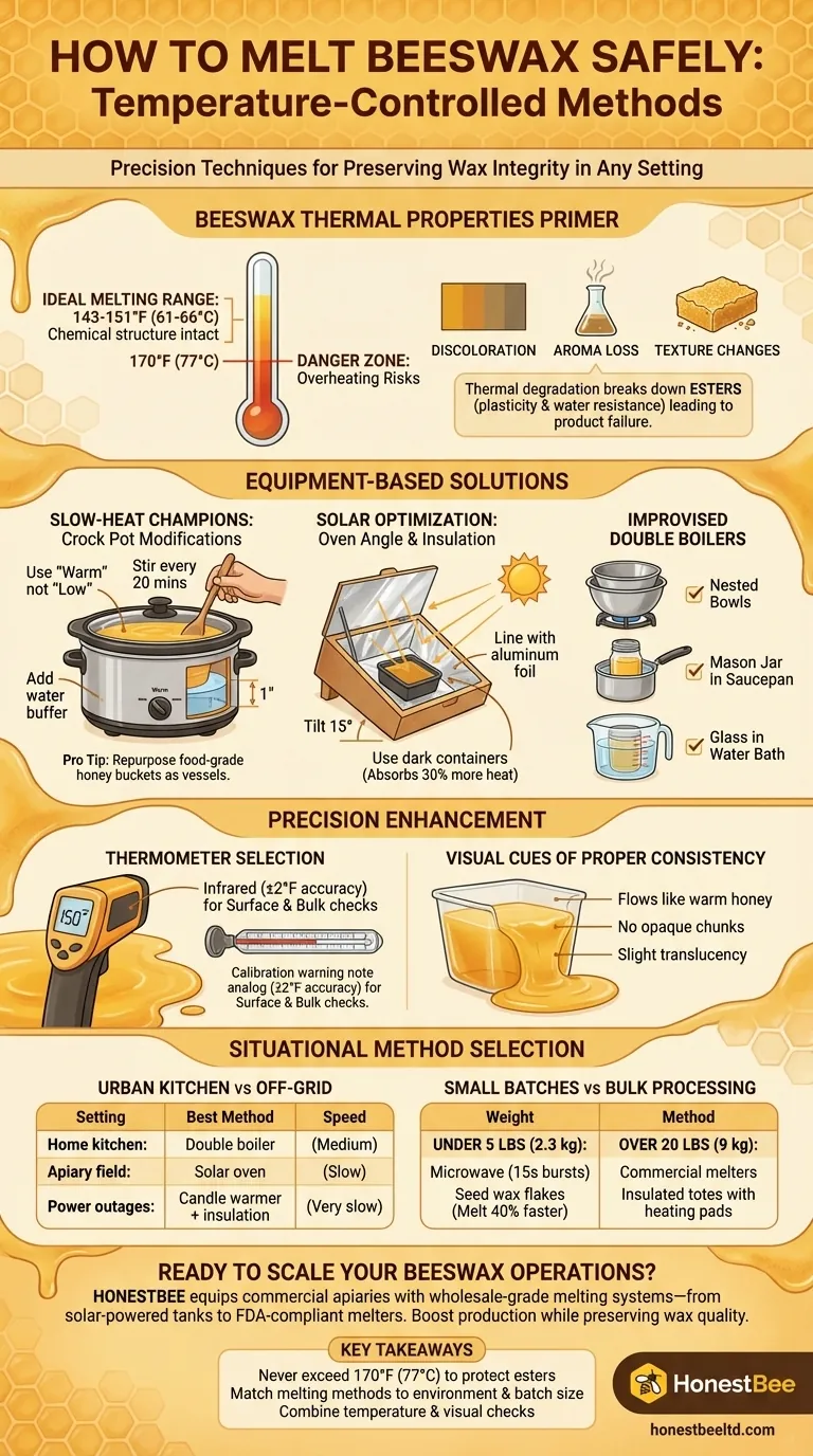 Come sciogliere la cera d'api in sicurezza: metodi a temperatura controllata per ogni ambiente Guida Visiva