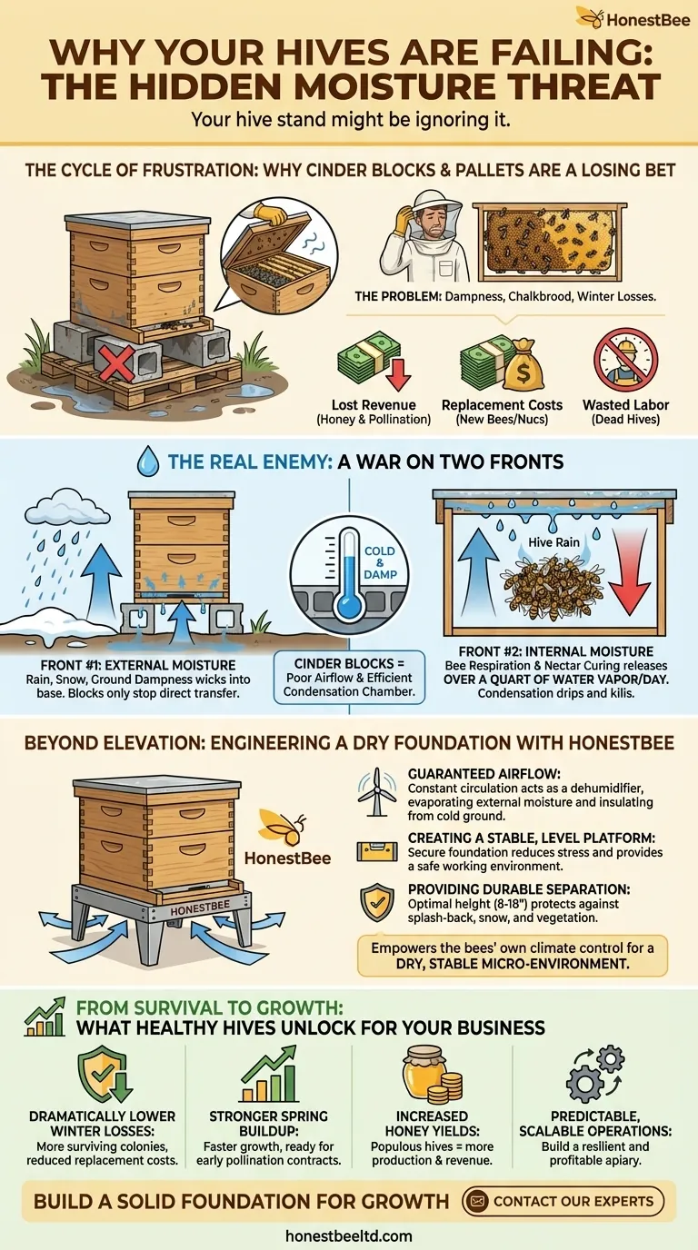 Why Your Hives Are Failing: The Hidden Moisture Threat Your Hive Stand Might Be Ignoring Visual Guide