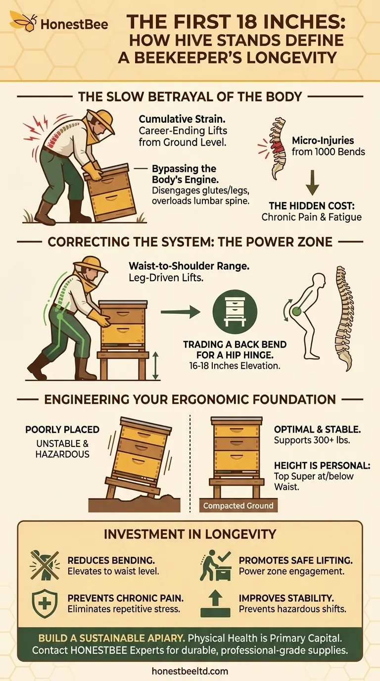 The First 18 Inches: How Hive Stands Define a Beekeeper's Longevity Visual Guide