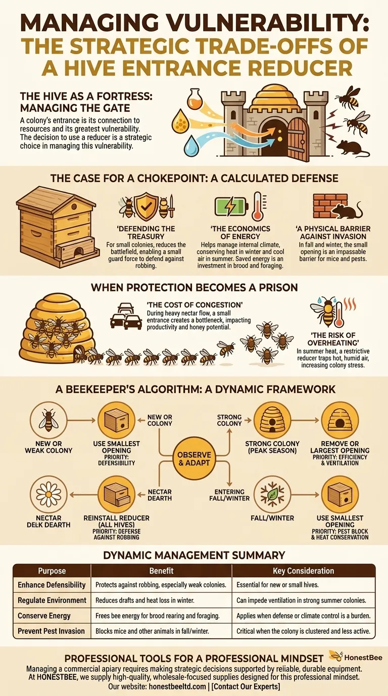 Managing Vulnerability: The Strategic Trade-offs of a Hive Entrance Reducer Visual Guide