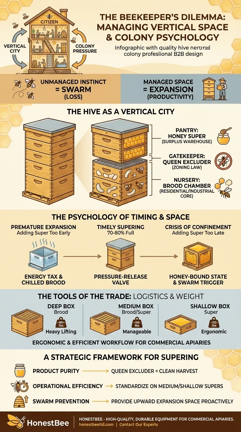 The Beekeeper's Dilemma: Managing Vertical Space and Colony Psychology Visual Guide