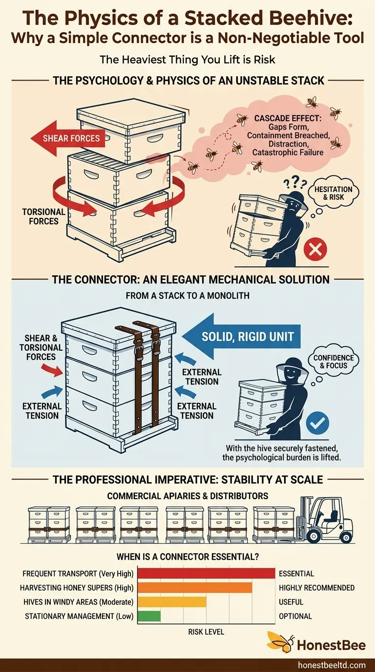 The Physics of a Stacked Beehive: Why a Simple Connector is a Non-Negotiable Tool Visual Guide