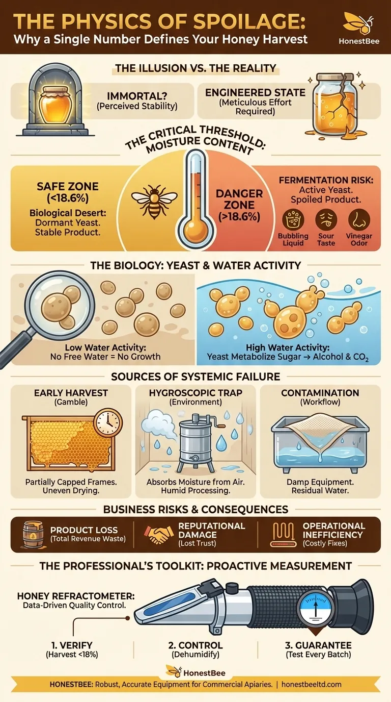 The Physics of Spoilage: Why a Single Number Defines the Fate of Your Honey Harvest Visual Guide