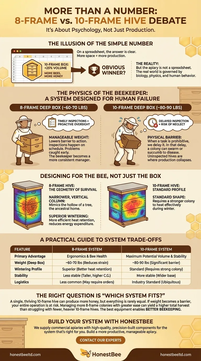 Mehr als nur eine Zahl: Warum bei der Debatte zwischen 8- und 10-Waben-Beuten die Psychologie und nicht nur die Produktion im Vordergrund steht Visuelle Anleitung