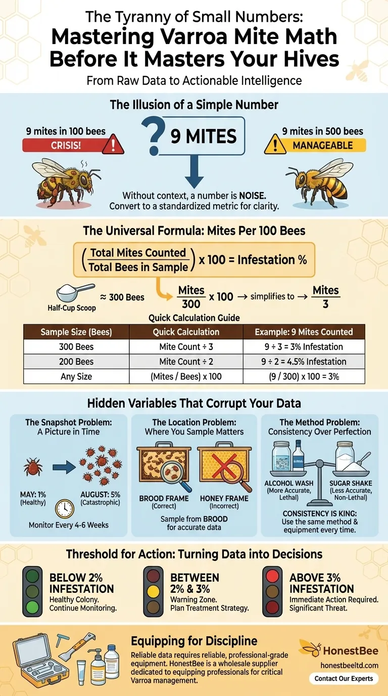 A Tirania dos Pequenos Números: Dominando a Matemática do Ácaro Varroa Antes que Ele Domine Suas Colmeias Guia Visual