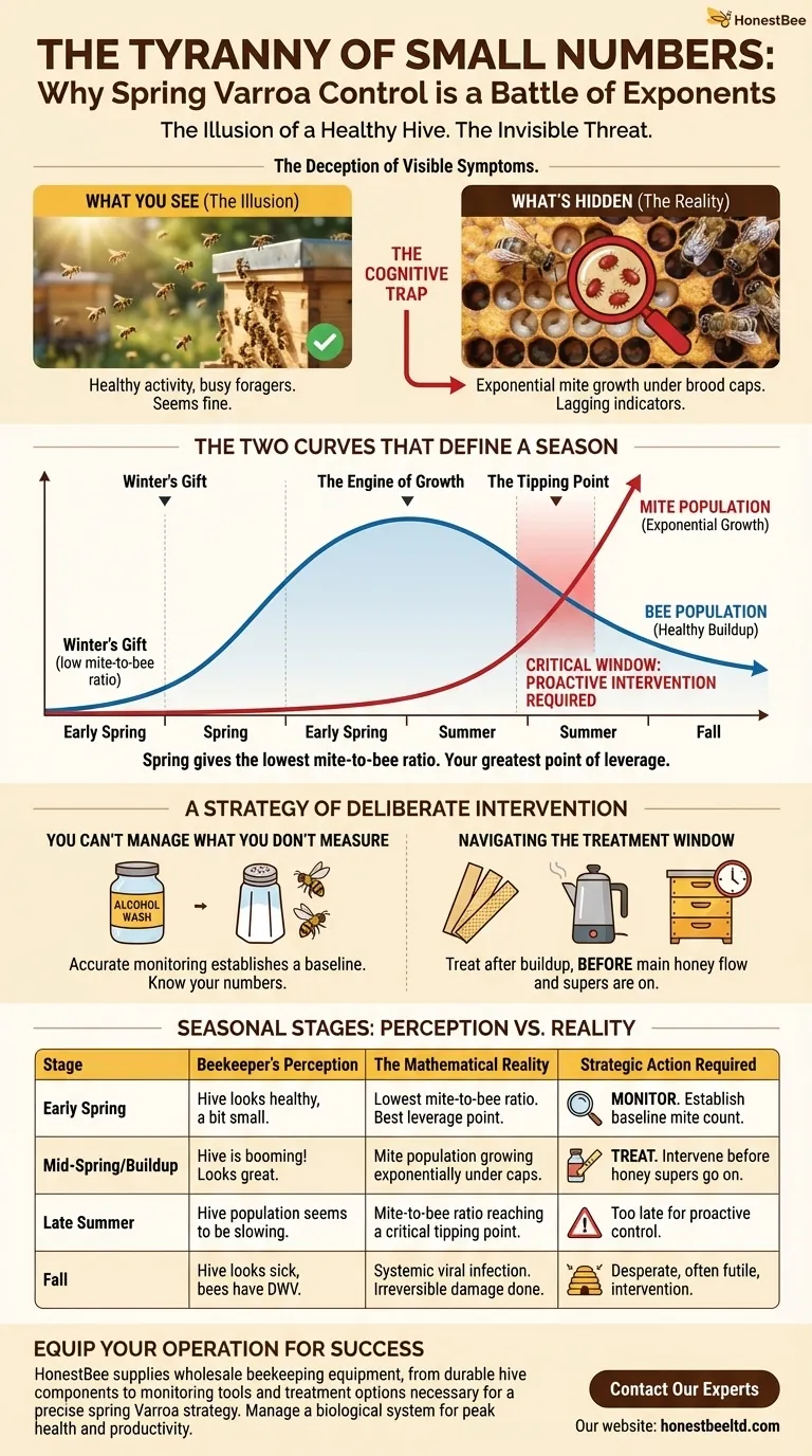 Тирания малых чисел: почему весенняя борьба с варроатозом — это битва экспонент Визуальное руководство