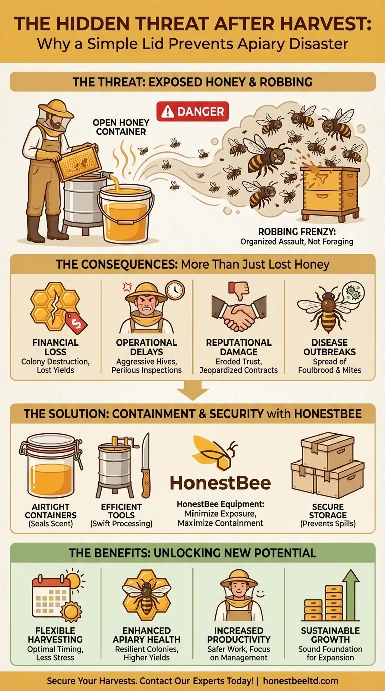 La Amenaza Oculta Después de la Cosecha: Por Qué una Tapa Sencilla Evita el Desastre Apícola Guía Visual