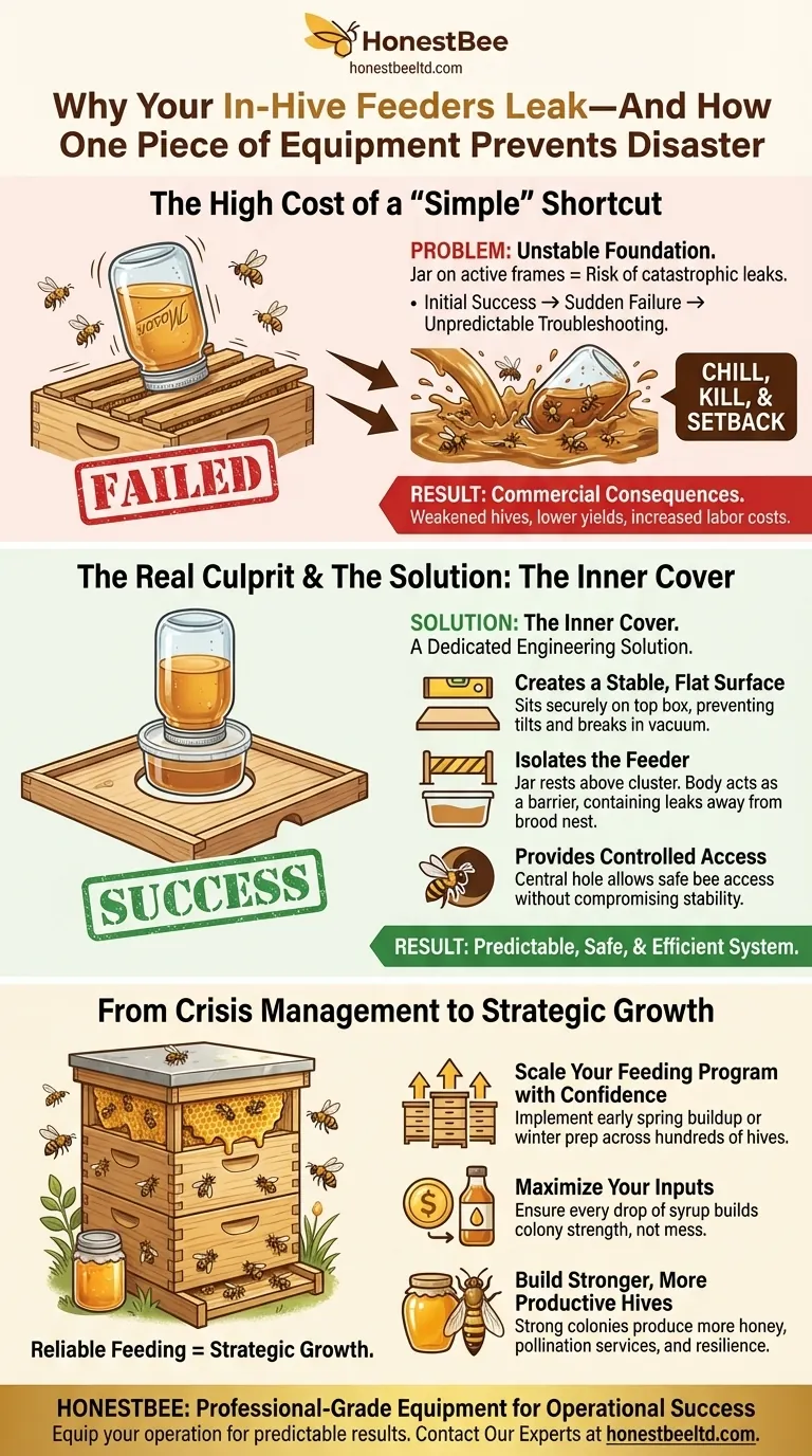 Why Your In-Hive Feeders Leak—And How One Piece of Equipment Prevents Disaster Visual Guide