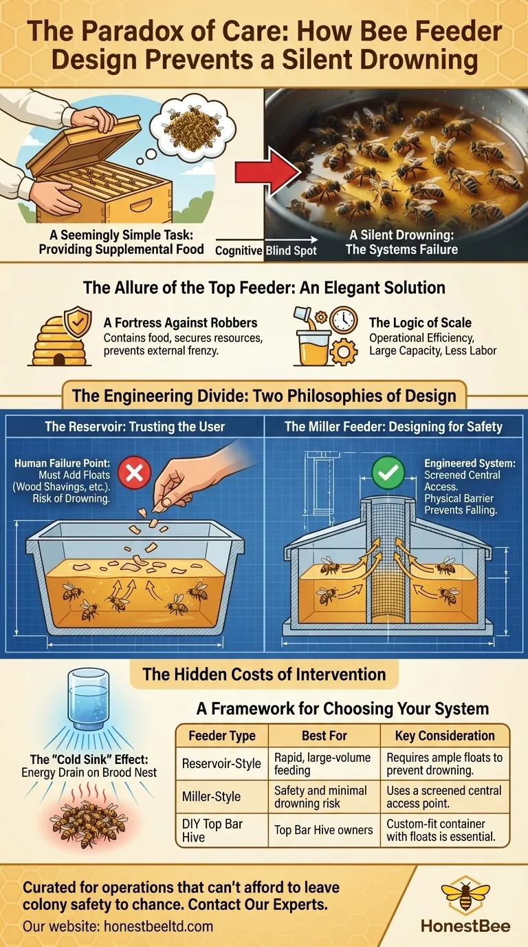关怀的悖论：蜂箱喂食器如何防止蜜蜂悄无声息地溺亡 图解指南