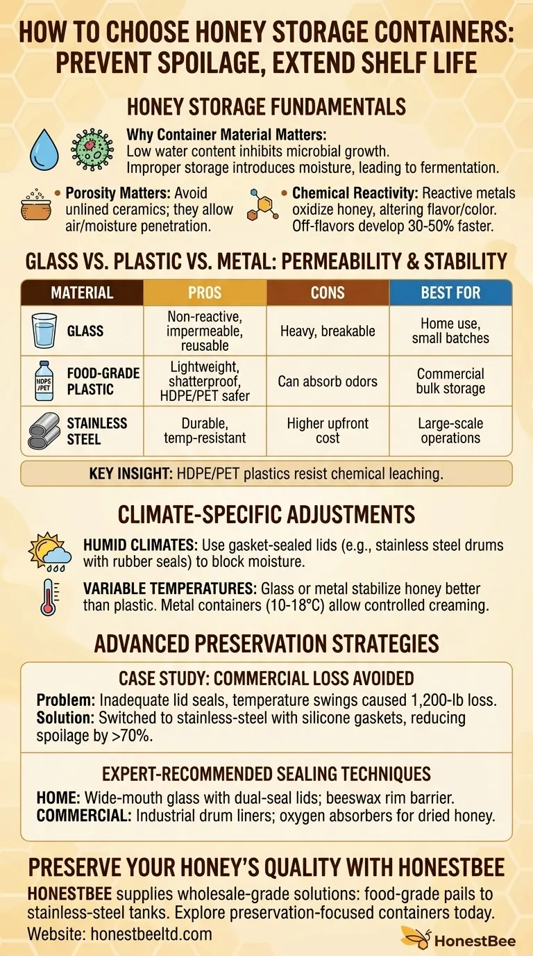 Come scegliere i contenitori per la conservazione del miele che impediscono il deterioramento e prolungano la durata della conservazione Guida Visiva